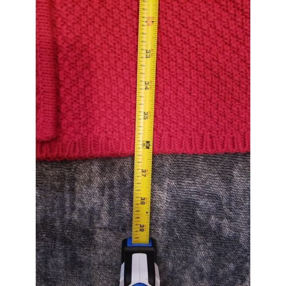 Chico's Women's Red Mock neck Full Zip Tunic‎ Cardigan Sweater Dress Size 1 - Picture 9 of 9